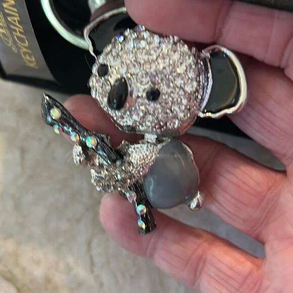 Rhinestone Panda and Watch Keychain - Picture 3 of 4